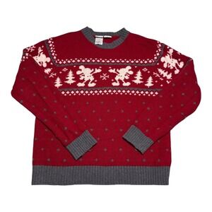 Vintage 2000s Disney Store Mickey Mouse Silhouette Christmas‎ Sweater Men's M